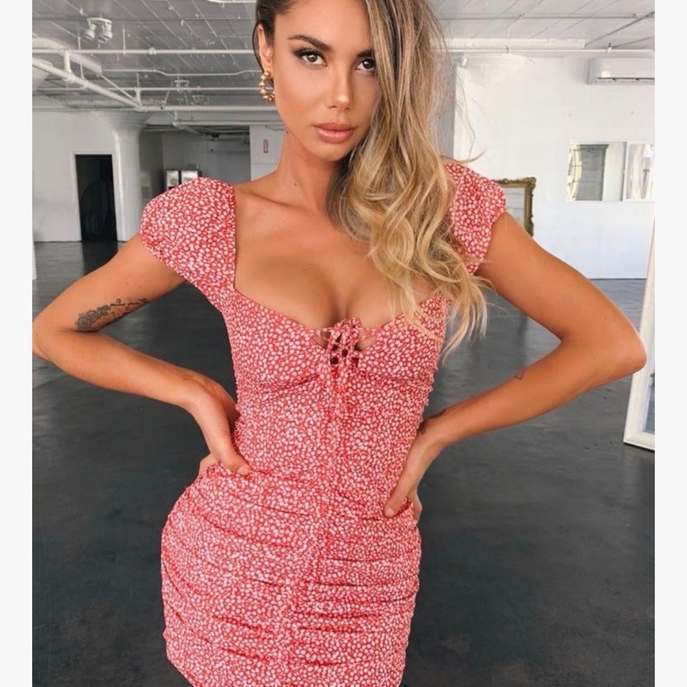 Tiger Mist Red Floral Dress